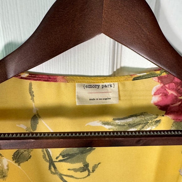 Emory Park Los Angeles Chiffon Floral Kimono Cover Yellow Lightweight OS Womens - Picture 5 of 8